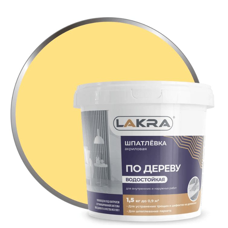 ЛАКРА шпаклевка по дереву Сосна 1,5 кг./6