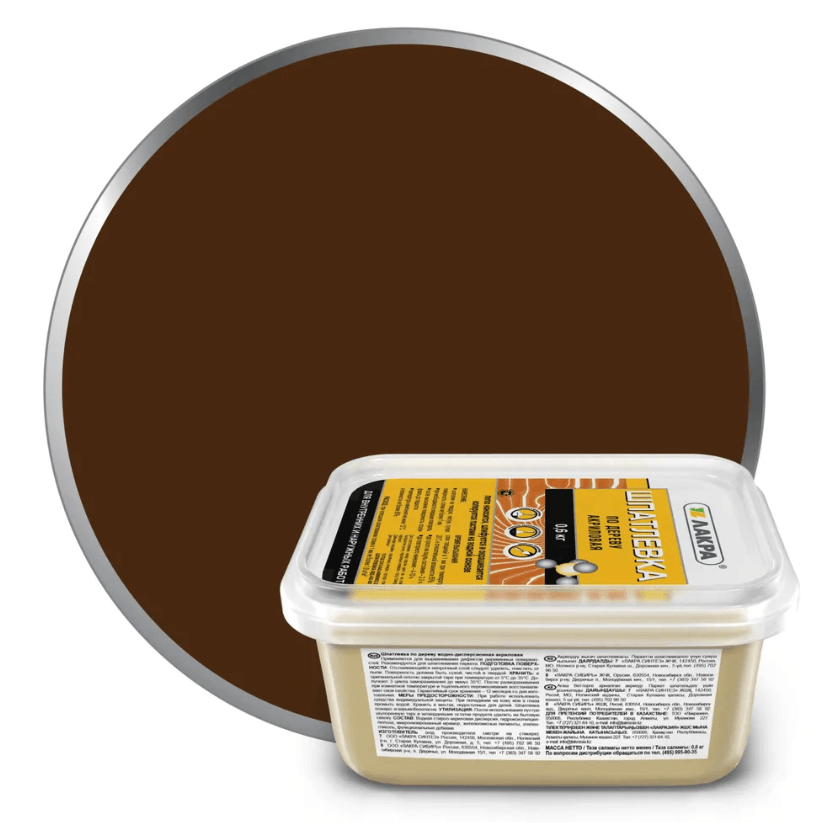 ЛАКРА шпаклевка по дереву Махагон 0,6 кг./8