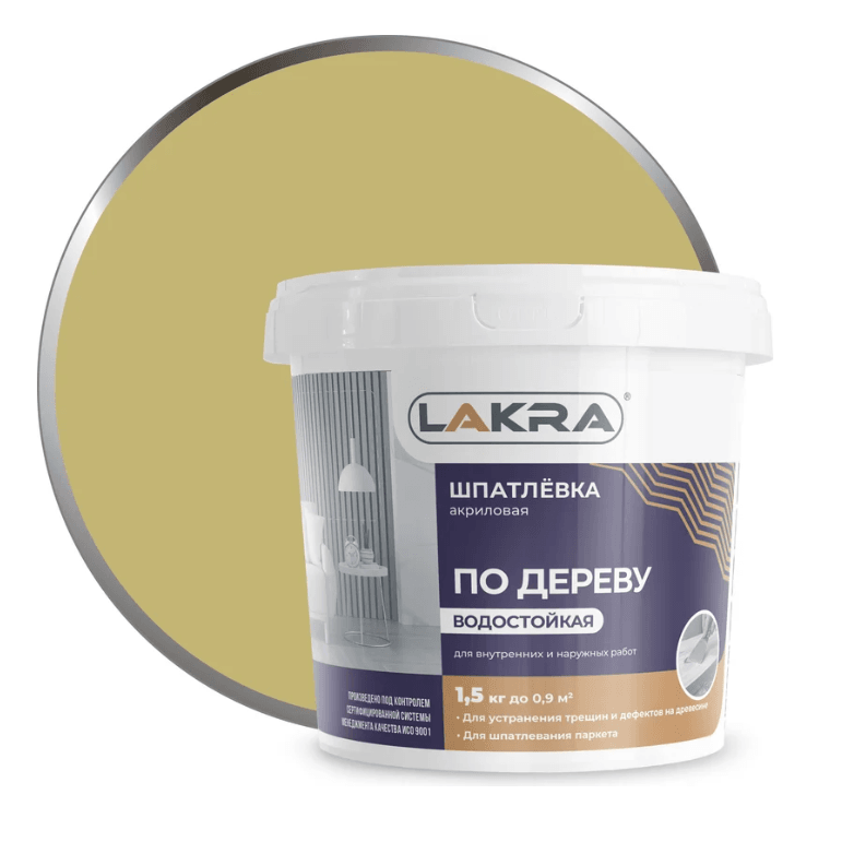 ЛАКРА шпаклевка по дереву Дуб 1,5 кг./6