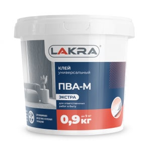 ЛАКРА клей ПВА-М Экстра универсальный 0,9 кг./12