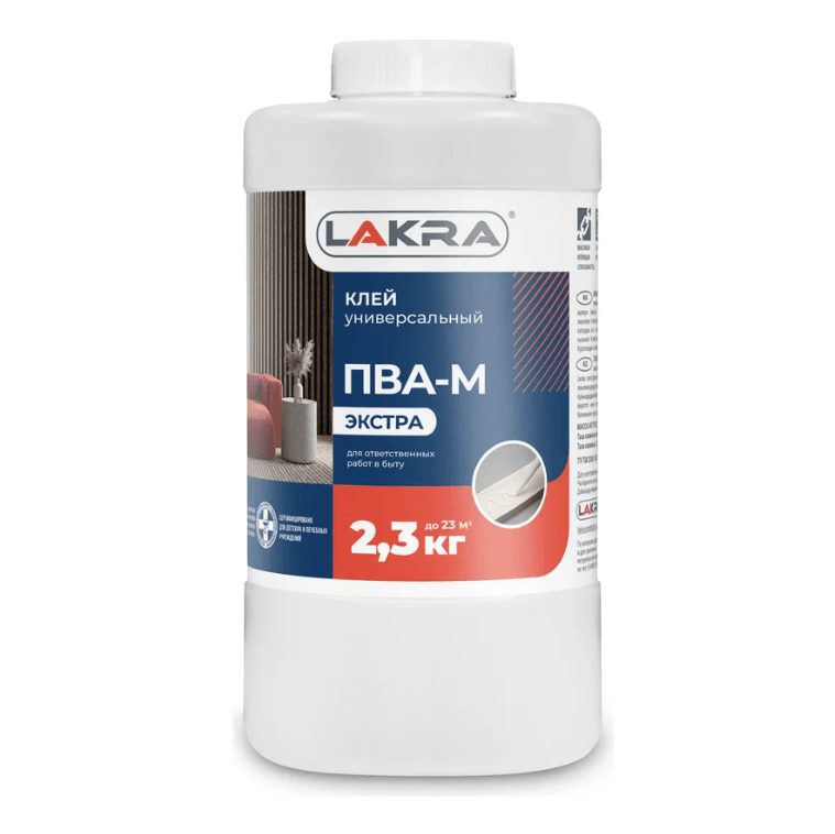 ЛАКРА клей ПВА-М Экстра универсальный  2,3 кг./6