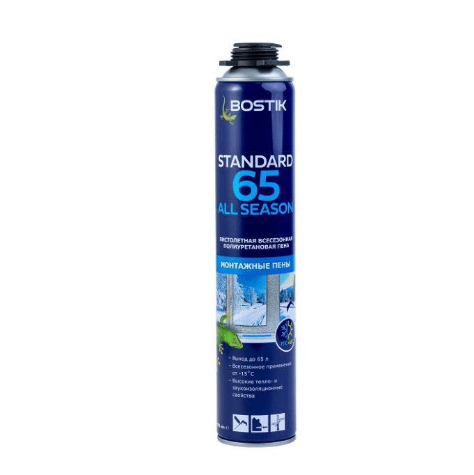 BOSTIK PRO STANDART 65L ALL SEASONS пена монтажная всесезонная 800 ml./12/840  20020006