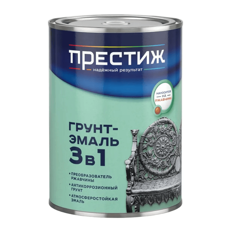 ПРЕСТИЖ Грунт-эмаль по ржавчине (3 в 1) красно-коричневая 5 кг.