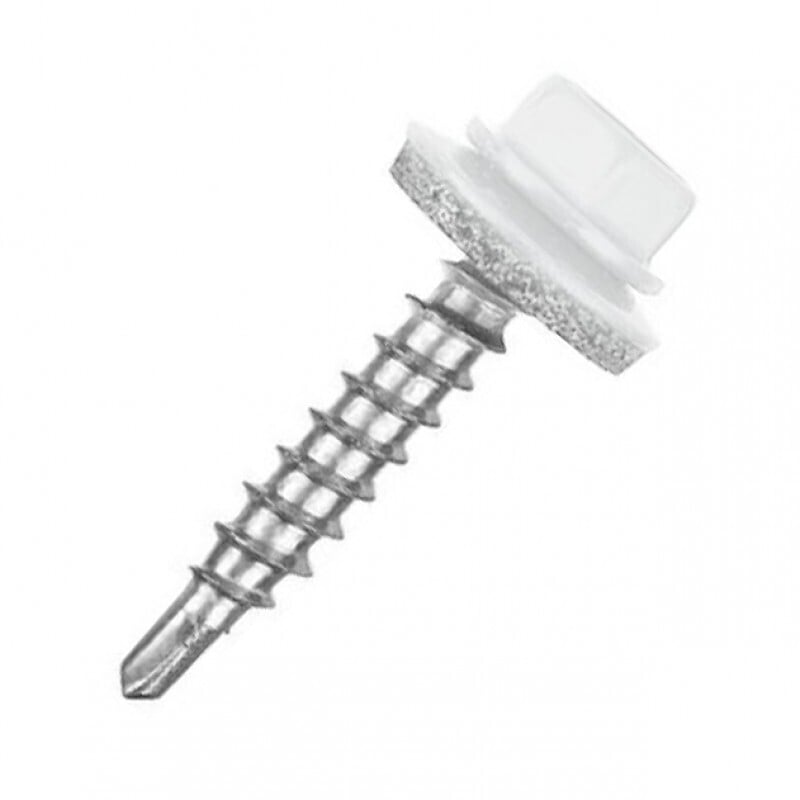 Саморез кровельный Daxmer мет/дер 4,8*29 RAL 9003 белый  (шт)