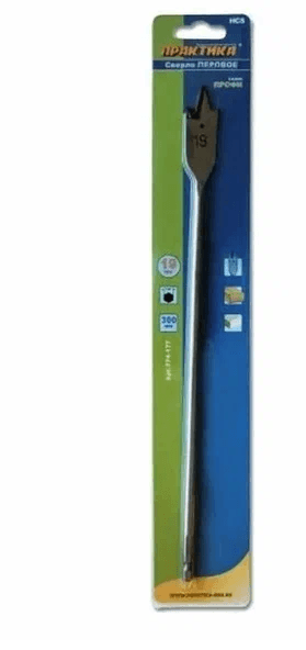 Сверло перовое по дереву 19 х300 мм ПРАКТИКА