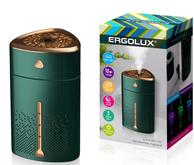 Увлажнитель ERGOLUX ELX-HUM01-C05 Зелено-золотой