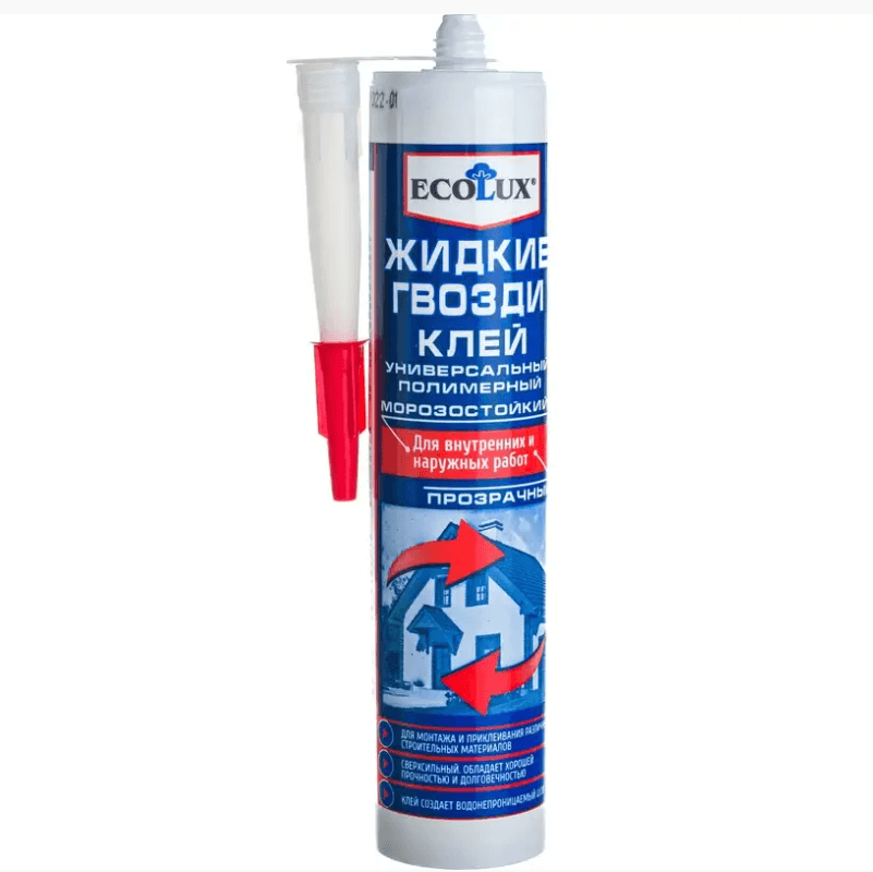 Ecolux ЖИДКИЕ ГВОЗДИ клей полимерный прозрачный 310 ml./20