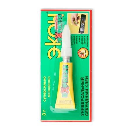 Экспресс клей секундный 3 г. (на блистер-карте 12 шт)/288 1303054/ 3001046