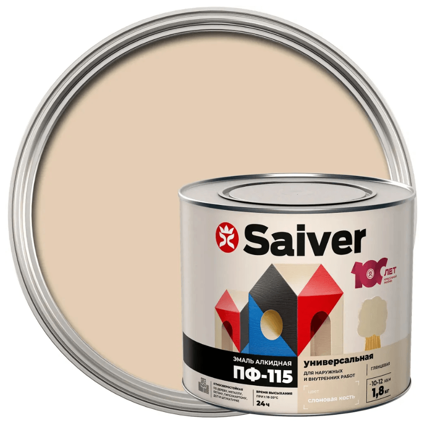 Сайвер эмаль ПФ-115  слоновая кость 1,8 кг./6