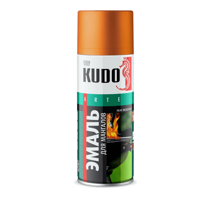 KUDO аэроз. эмаль термостойкая для мангалов 5127 золотая 520 ml./12