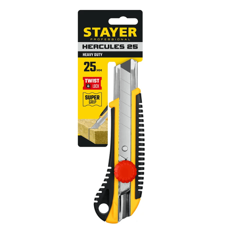STAYER  HERCULES-25, 25 мм, нож с винтовым фиксатором, Professional (09141)