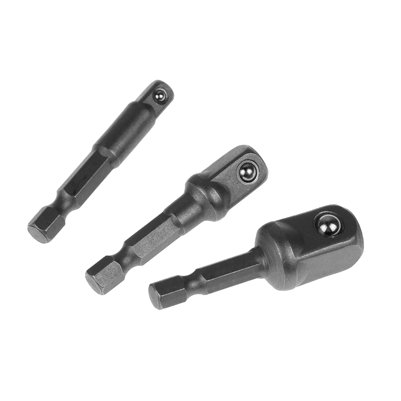 Адаптер для торцевых головок, набор 3 шт, 1/4", 1/2", 3/8", под шуруповерт, Чеглок (1/200) (10418010