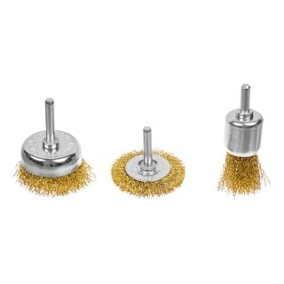 Набор щеток-крацовок, со шпильк. для дрели,3 предета, (уп.)