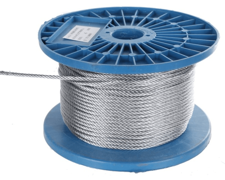 Трос стальной оцинкованный, покрытие ПВХ 6/8 мм DIN 3055 (100 м)