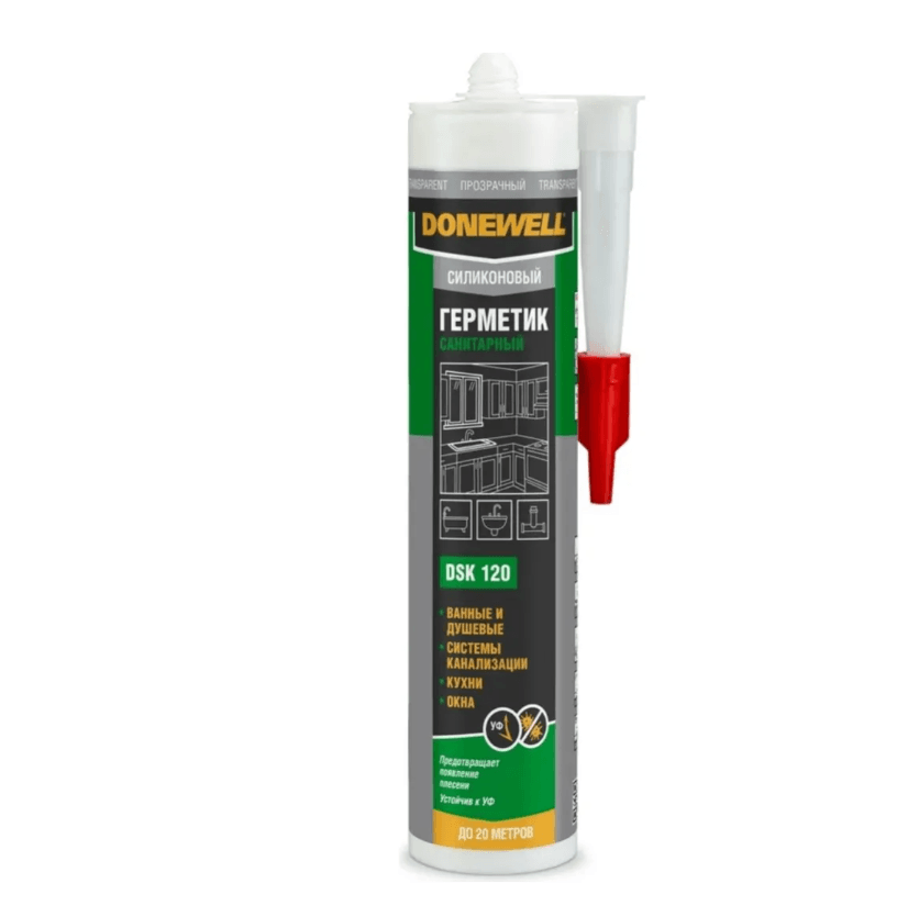 DONEWELL герметик силиконовый Санитарный прозрачный 260 мл DSK-120/20