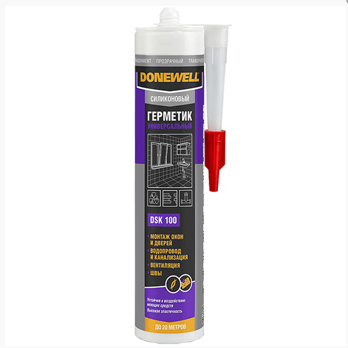 DONEWELL герметик силиконовый Универсальный прозрачный 260 мл DSK-100/20
