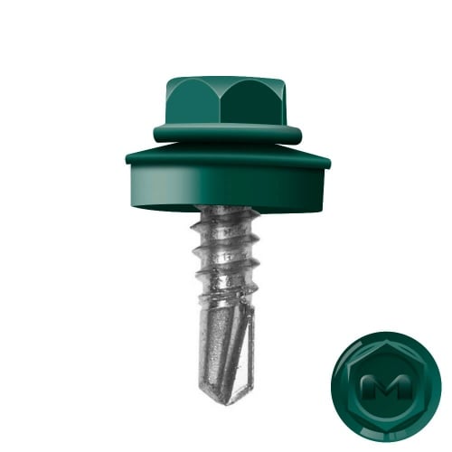 Саморез кровельный Daxmer мет/дер 4,8*19 RAL 6005 зеленый мох (шт)