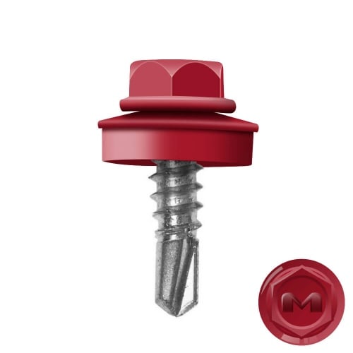 Саморез кровельный Daxmer мет/дер 4,8*29 RAL 3003 красный рубин (шт)