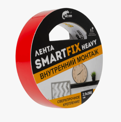 SFV2530Т Сверхсильная лента для внутрен. монтажа W-con SmartFix HEAVY, 2,5*300 см, прозрачная (шт)