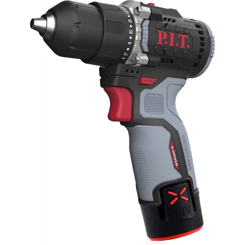 Дрель бесщеточная аккум. P.I.T. PBM12K-10B/2 X-DRIVER(12В,35Нм,патр10мм,2ск,2АКБ 1,5Ач,ЗУ,кейс)(шт)