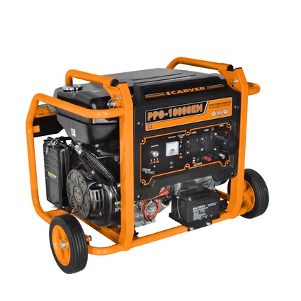 Генератор бензиновый CARVER PPG-10000ЕM (LT-192FA,7,0/7,5кВт, 220В, бак 33 л,эл.старт, колеса. медь)