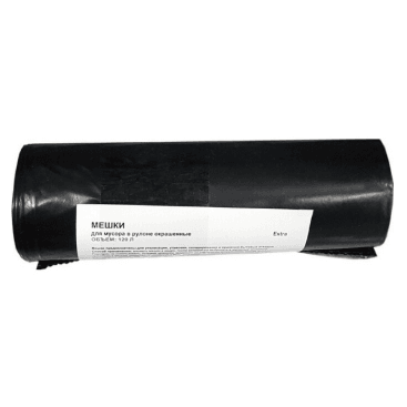 BLM715R Мешки для мусора ПВД 120л А черные EXTRA рулон10 шт