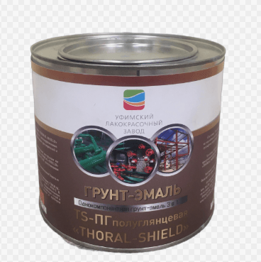 THORAL-SHIELD Грунт-эмаль 3 в 1 полуглян. быстросох. антикороз. RAL Красно-коричневая  25 кг