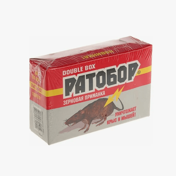 Ср от грызунов РАТОБОР 200гр зерновая приманка DOUBLE BOX